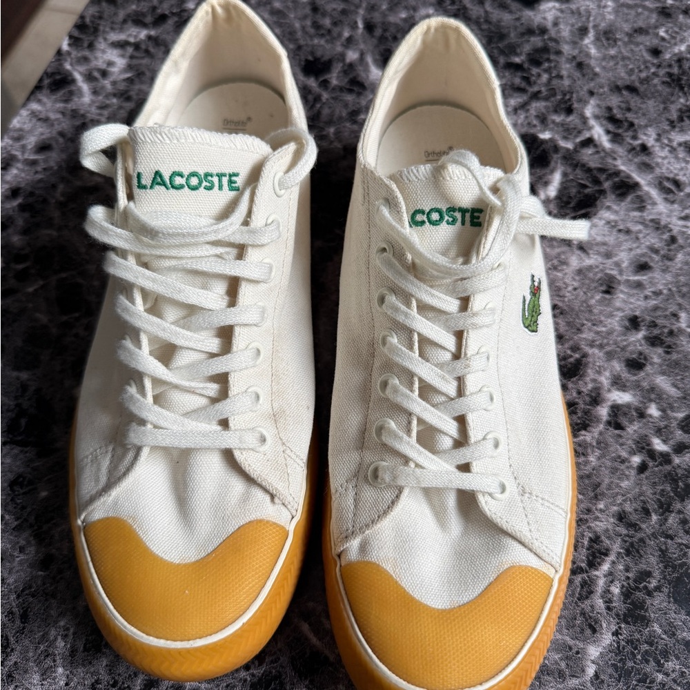 Lacoste White and Yellow Sneakers